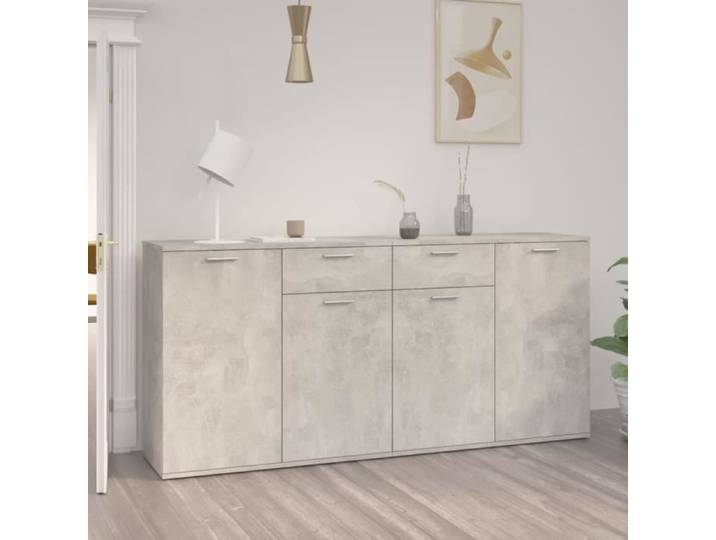CHIC Buffet Salle à Manger Cuisine Salon Couloir Chambre magnifique Gris béton 160x36x75 cm Aggloméré 8523