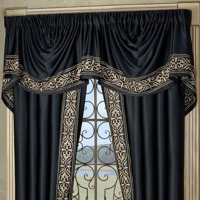 Touch of Class Kensington Empire Valance Black 110 x 28, 110 x 28, Black