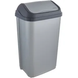 KEEEPER 50L Mülleimer mit silbernem Schwingdeckel, Swantje-Kollektion