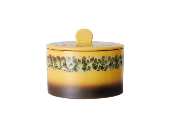 HK LIVING - Boîte hermétique 70s ceramics - Jaune - Grès émaillé