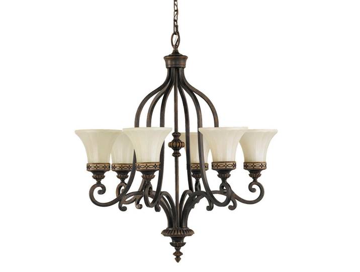 Elstead Lighting Kronleuchter Drawing Room, Braun, Metall, Glas, 89 cm, RoHS, Lampen & Leuchten, Innenbeleuchtung, Hängeleuchten, Kronleuchter