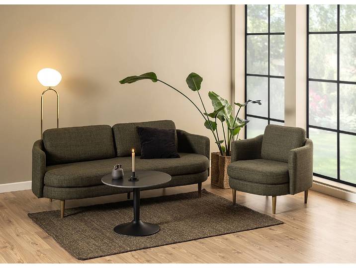 Couchtisch Lazri Ø 60cm Schwarz/Marmor Schwarz Dekor