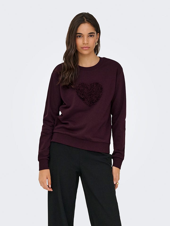 JDY Sweatshirt "Paris" in Bordeaux - XL