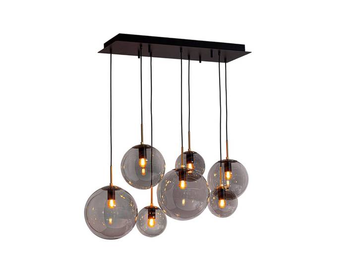 By Rydéns Hängeleuchte Laura, dimmbar, alu / grau / zink, für Wohn- / Esszimmer, Glas, Modern