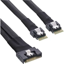 InLine Slim SAS Kabel, SFF-8654 8X zu SFF-8654 8X, 48 Gb/s, 0,5m (50 cm), Interne Kabel (PC)