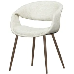 Esszimmerstuhl Yossi aus Webstoff, modern und gepolstert, Natur/Kupfer, komfortables Design