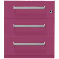 Rollcontainer NoteTM | 3 Schubladen, Tiefe 775 mm, Designgriff - 621 beere