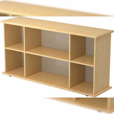 bümö Regal-Sideboard Ahorn, Büro Standregal & Kommode für 2 Ordnerreihen - Bücherregal klein 166 cm breit, Aktenregal für Ordner & Bücher, kleines