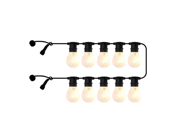 Sirius LED-Lichterkette Tobias, Erweiterung, klar, 10-fl. L. 4,5 m Tobias, klar / transparent, Kunststoff