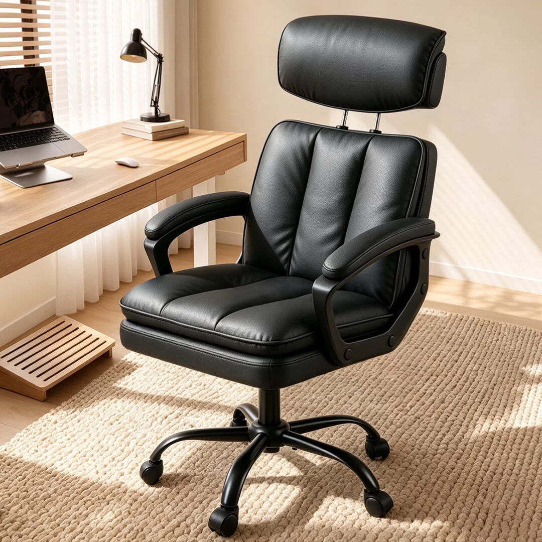 Rebrilliant Foam Padding Office Chair Black 97cm H X 55cm W X 61cm D