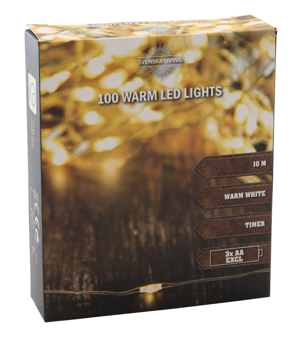 HIT Trading Verlichte draad met 100 LED's, 10 meter, met timerfunctie