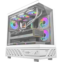 Darkflash Tech DarkFlash DS950 computer case (white) + 6 fans (ATX, ITX, mATX), PC Gehäuse, Weiss
