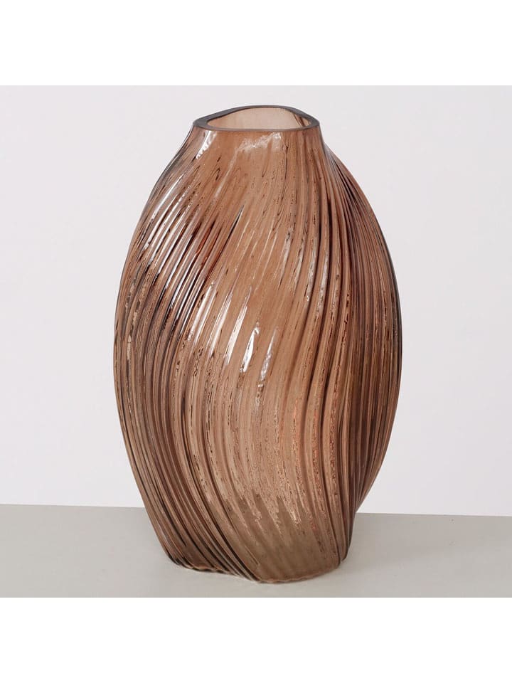 Boltze Vase "Warima" in Hellbraun - (H)25,5 cm - onesize