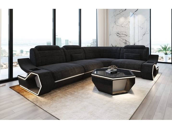 Ecksofa Pescara L-Form aus Stoff