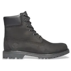 Timberland für Damen. TB18658A0011 Lederstiefel 6 Zoll schwarz (37.5 W), Wohnung, Schnürsenkel, Lässig