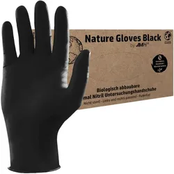 Nature Glove Ampri Nitrilhandschuhe biologisch black M 100er Gr. 8, biologisch abbaubar, puderfrei, unsteril, 100er Box