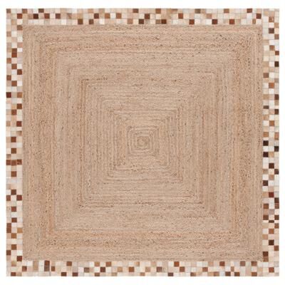 SAFAVIEH Handmade Natural Fiber Smaro Farmhouse Cowhide Leather Rug