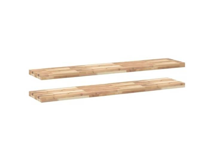 HKTMGDNG 2er Set Schweberegal 120x30x4 cm Akazie Massivholz Unbehandelt Vielseitiges Wandboard aus Naturholz für Wohnzimmer und Schlafzimmer, zum individuellen Anstreichen oder Ölen geeignet.