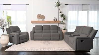 Abbyson - Margaret 3 pc Fabric Manual Reclining Sofa Set