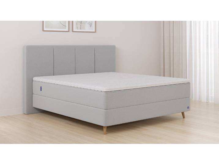 BRUNO Boxspringbett Premium 240x200cm in Hellgrau Matratzen-Härtegrad: Link H3 / Rechts H3 mehrfach ausgezeichnet in Design & Qualität