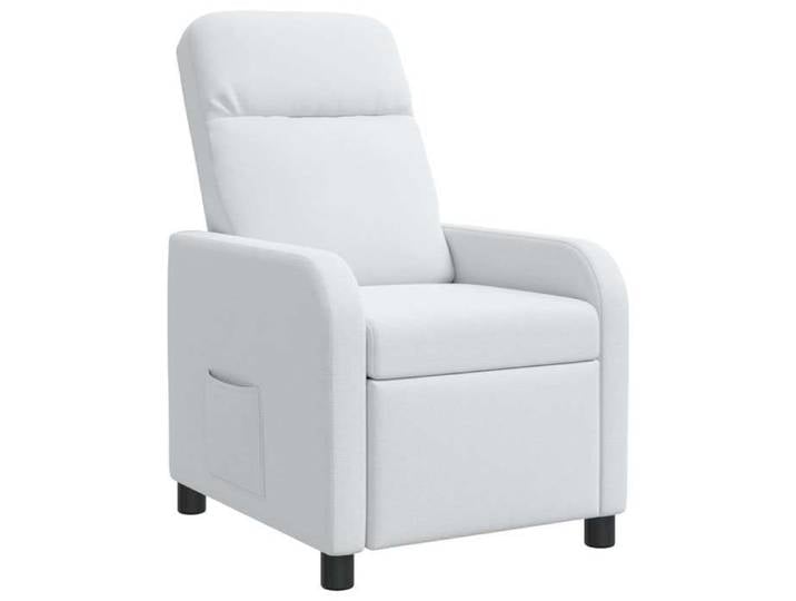 Nouveau Fauteuil inclinable Chaise simple 1 pc Blanc Tissu poids:21.76 kg_15179