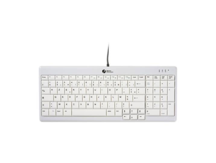 Bakker Elkhuizen Clavier UltraBoard 960 V2 Compact filaire USB-C / USB-A - Argenté / Blanc