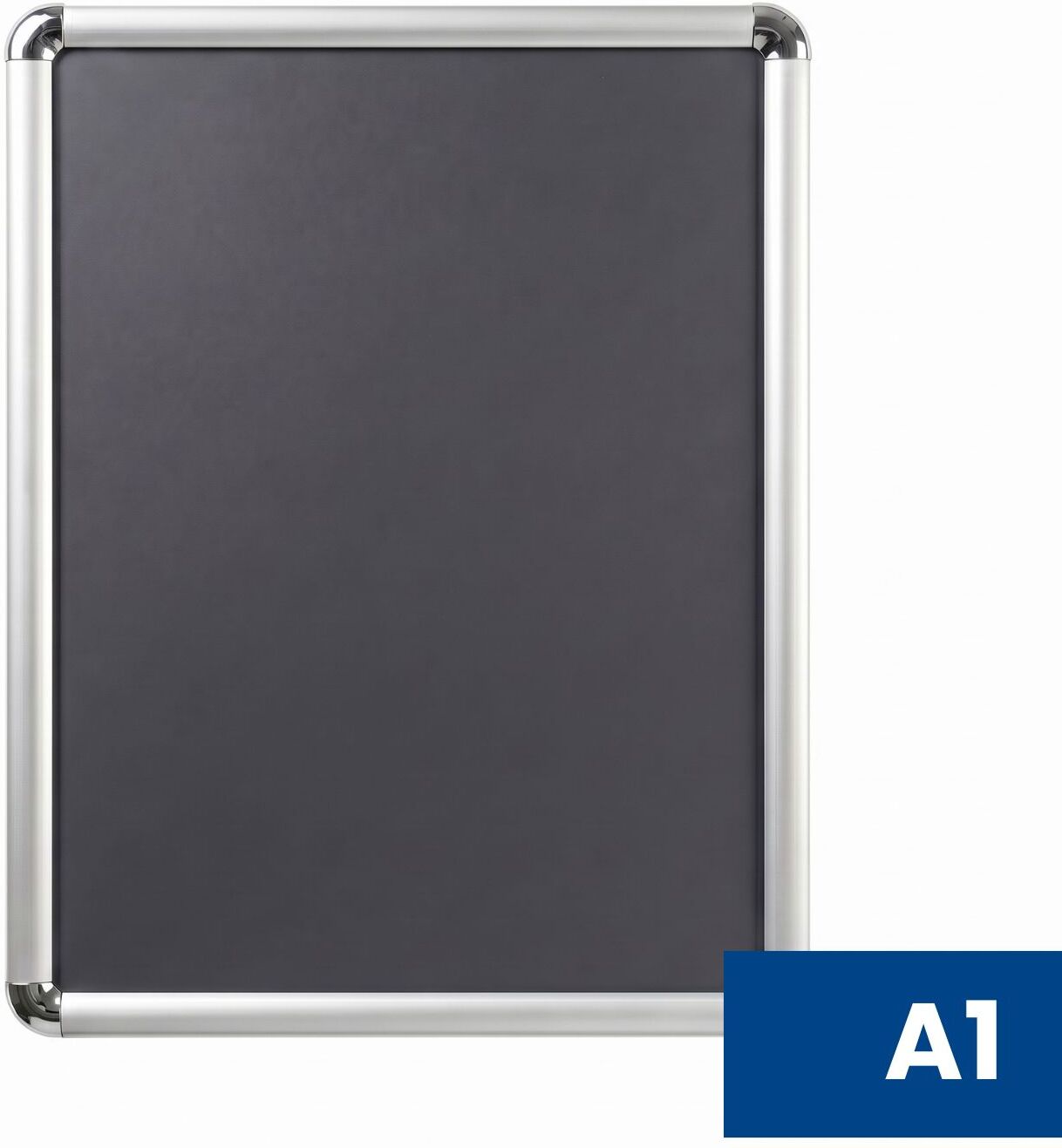 B2B Partner Plakatrahmen A1, abgerundete Ecken, silberfarben