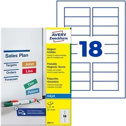 Avery Zweckform Magnet-Schilder »J8871-5« silber, 7.8x2.8 cm