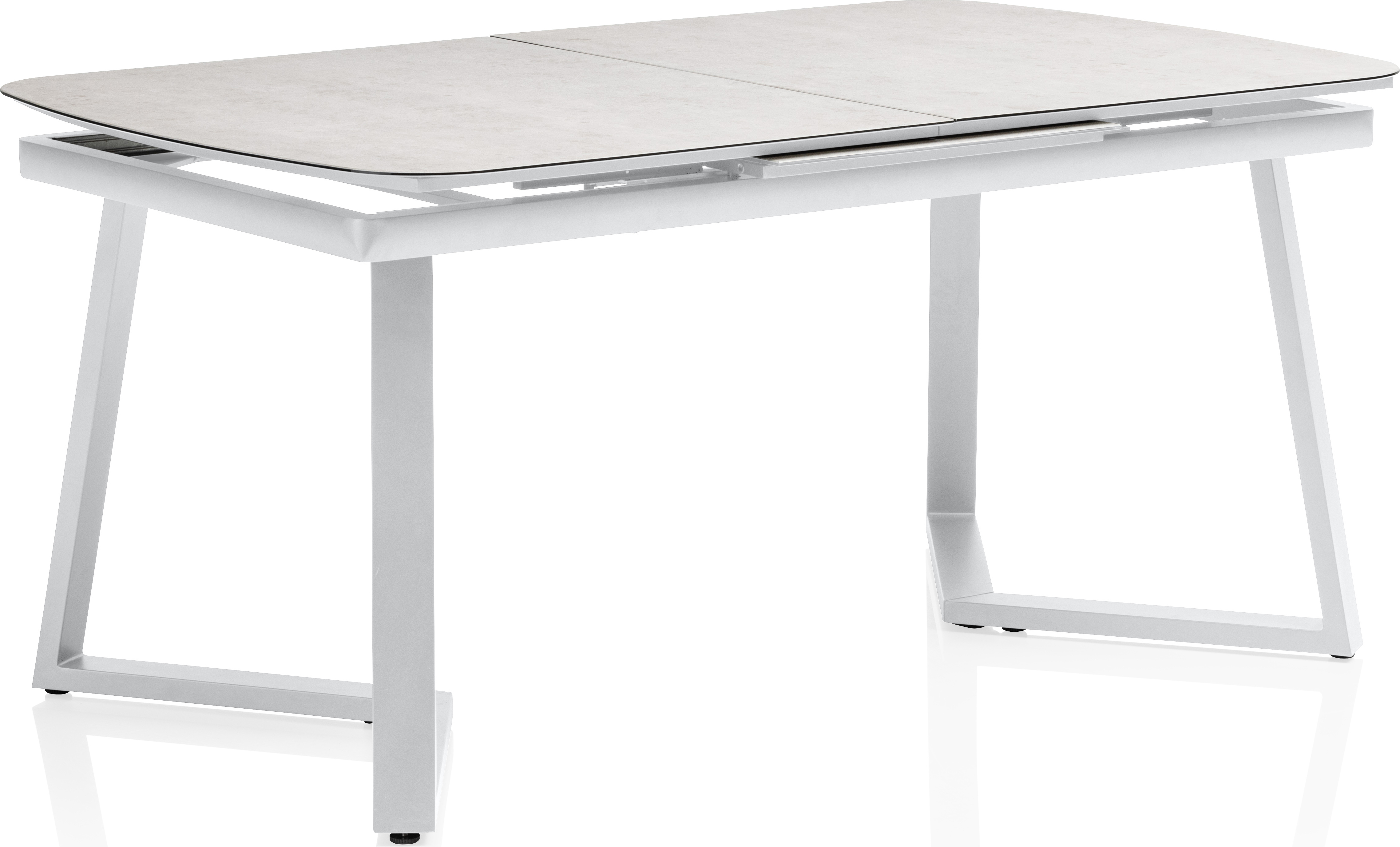 KETTLER Glas-Keramik-Ausziehtisch 200/260x95 cm silber/grau, Aluminium/Glas-Keramik