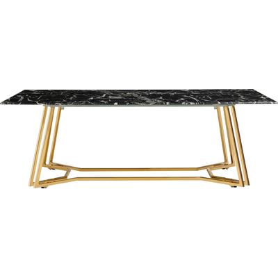 Couchtisch SALESFEVER "Design-Tisch für Ihr Wohnzimmer", gold (schwarz, gold, gold, schwarz), B:110cm H:40cm T:60cm, Tische, Couchtisch, Eleganz trifft auf Luxus: Marmor-Design Tischplatte