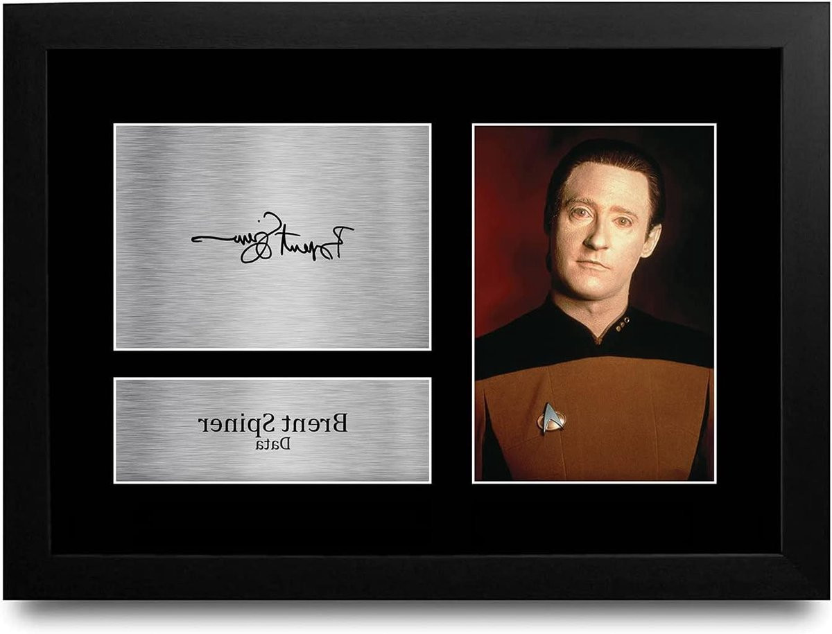 Brent Spiner Foto Data Tv Ster Wanddecoratie Gesigneerde Replica Zwart B: 33 cm, H: 24 cm