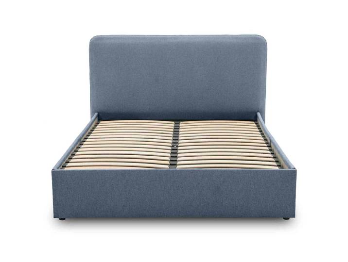 Lit coffre 140x190 en tissu bleu