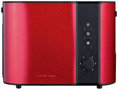 Severin AT 2217 Toaster kabelgebunden, mit Brötchenaufsatz Rot (metallic), Schwarz