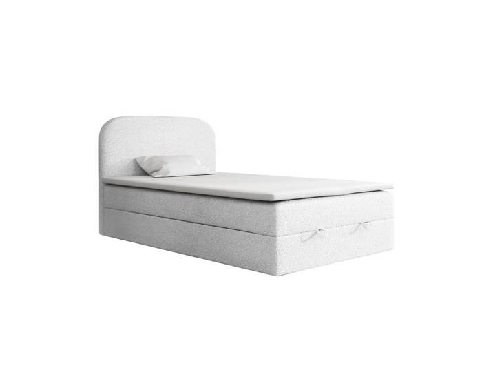 Deine Möbel 24 Boxbett Cloud 120/200 in Boucle Weiß H3, Holz, H3, 120x200 cm, Schlafzimmer, Betten, Boxspringbetten
