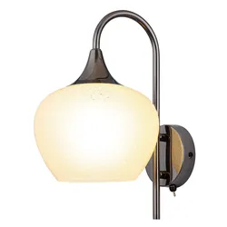 Wandleuchte Kristall Wandlampe LED Glas gebogen Wohnzimmerleuchte Wand schwarz-chrom, Metall, 7W 630lm warmweiß, LxBxH 25x18x32 cm