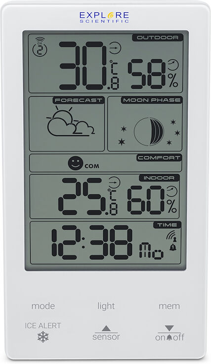 Explorer Scientific Barometro Touch Temp/Umid Int./Est.ice Allert Retroilluminazione