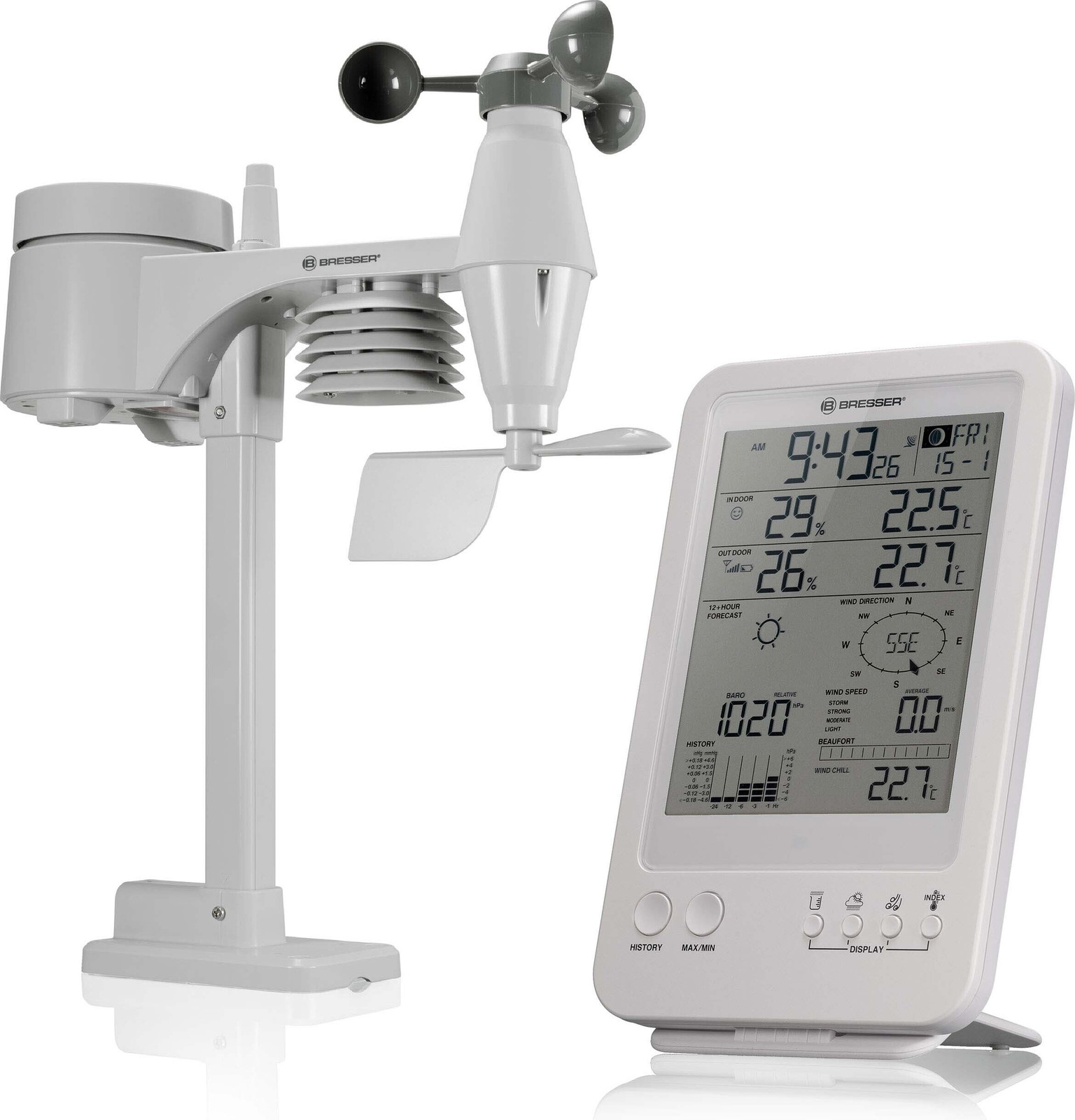 Bresser 5-in-1 weerstation wit - 12584