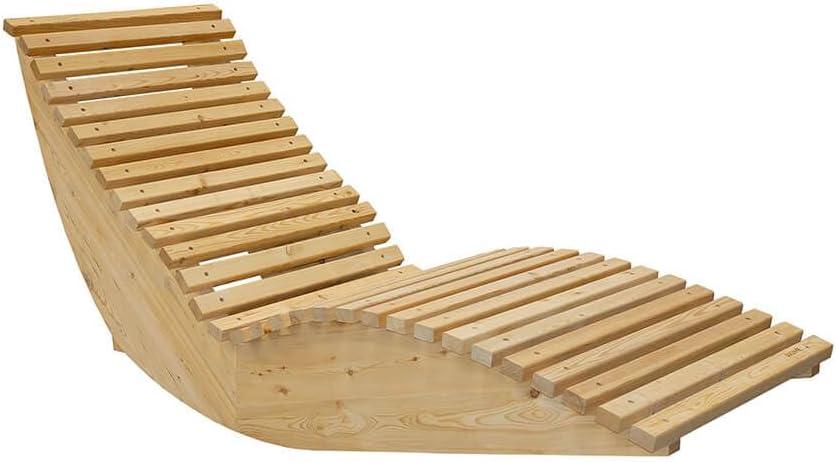 Home Deluxe Wellenholzliege WOLGA - 60 cm | Holzliege, Gartenliege, Designliege und Sonnenliege