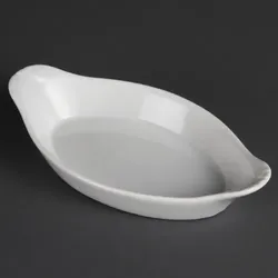 Olympia Whiteware ovale Gratinschalen weiß 20,4 x 11,5cm