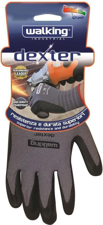 walking 12813 Guanti Da Lavoro Dexter Taglia L Colore Grigio E Nero - 12813