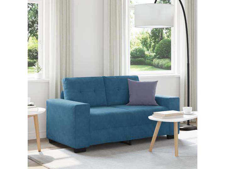 vidaXL Zweisitzer-Sofa Blau 120 cm Samt