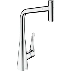 hansgrohe Metris Select M71 Einhebel-Küchenmischer 320, Ausziehbrause, 2-jet, 73820000, Farbe: Chrom