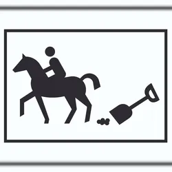 HB-Druck Bitte abäppeln Symbol Schild Pferde Reitplatz A1 (594x841mm)
