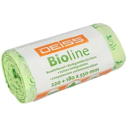 Bio Müllbeutel Deiss Bioline kompostierbar 10 L Stärke: ca. 18 my, 20 Stück/Rolle, 220x180 mm