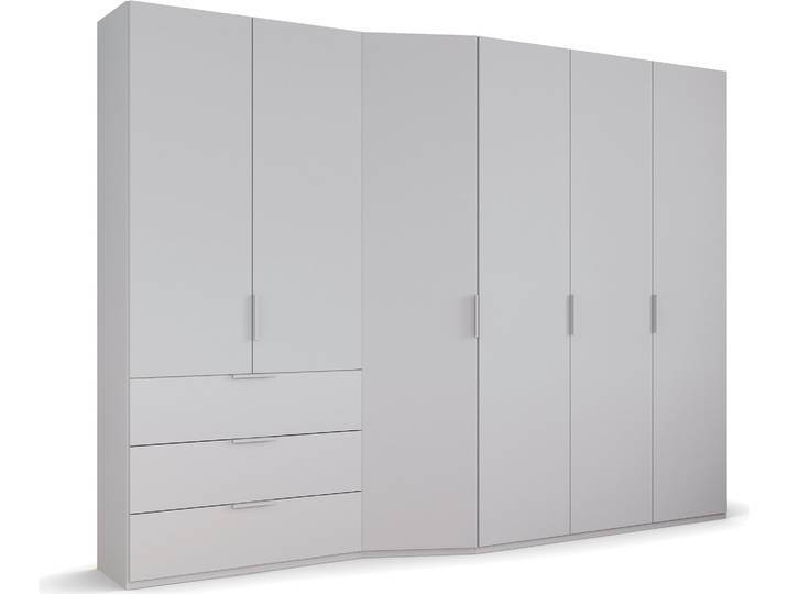 Drehtürenschrank, Holzwerkstoff, Seidengrau, 297×222×60 cm, Soft-Close, Klassisch, Rauch