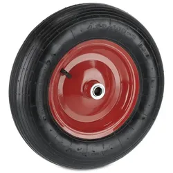 Relaxdays Luftbereiftes Schubkarrenrad 4.80 4.00-8 Rot,Schwarz