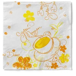 Tissue Serviette Sunny, 24 x 24 cm, 150 Stück - Mank