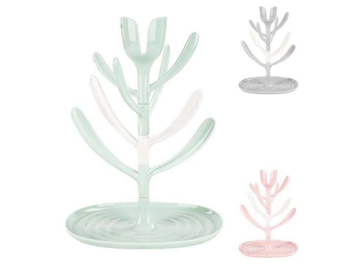 Kikkaboo Flesdroger Tulip voor 8 babyflessen, kopjes, accessoires, afneembaar, lichtgroen