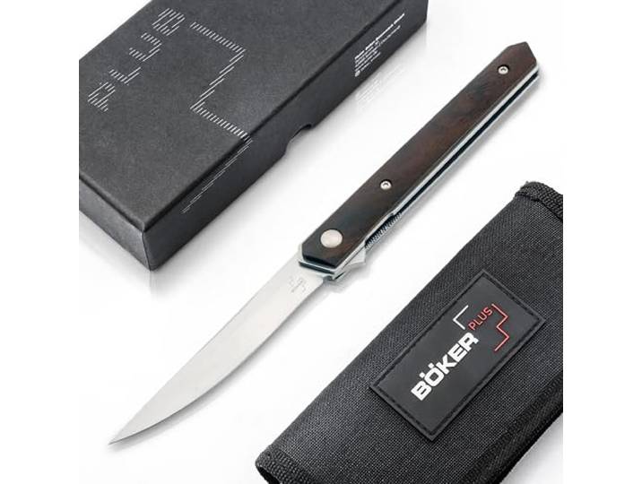 BÖKER PLUS® Kwaiken Air Mini Cocobolo - Gentleman Folder Knife mit Clip & Holz-Griff - Mini EDC Knife - Flipper Messer klein in Geschenkbox (Kwaiken Air Mini Cocobolo)