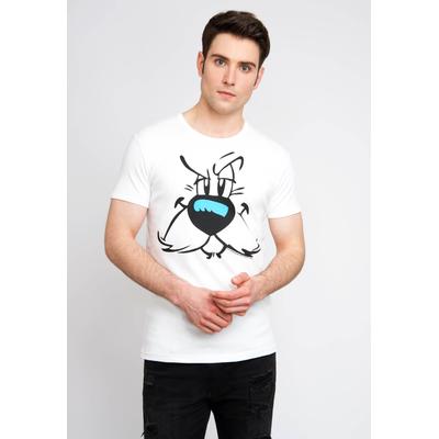 T-Shirt LOGOSHIRT "Idefix", Herren, Gr. M, weiß, 100% Baumwolle, bedruckt, normal, Rundhals, Shirts T-Shirt, im lizenzierten Originaldesign